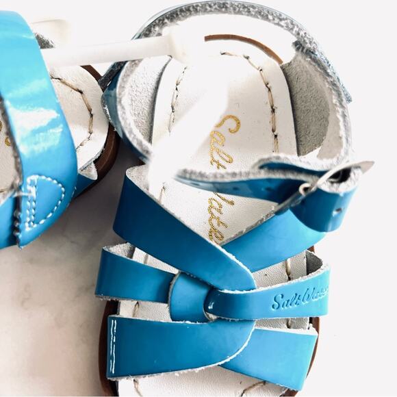 Salt Water Shiny Turquoise Sandals size infant 3  NWOT - Picture 3 of 5